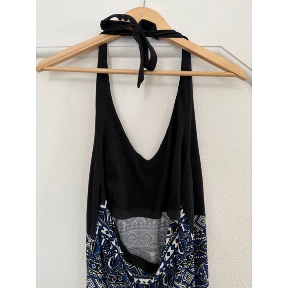 Cache Halter Maxi Dress Womens Large Beach Boho Chic Tribal Geometric Y2K - Picture 12 of 14